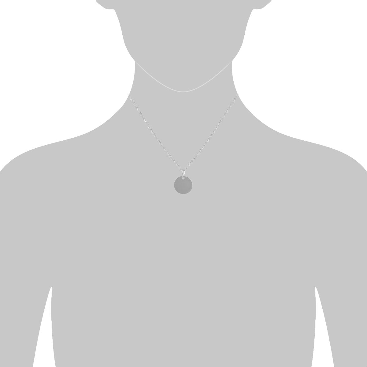 Anhänger mit Kette 925 Silber rhodiniert 15mm - Avrum