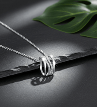 Anhänger mit Kette 925 Sterling Silber rhodiniert 30 Zirkonia - Avrum