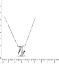 Anhänger mit Kette 925 Sterling Silber rhodiniert 30 Zirkonia - Avrum