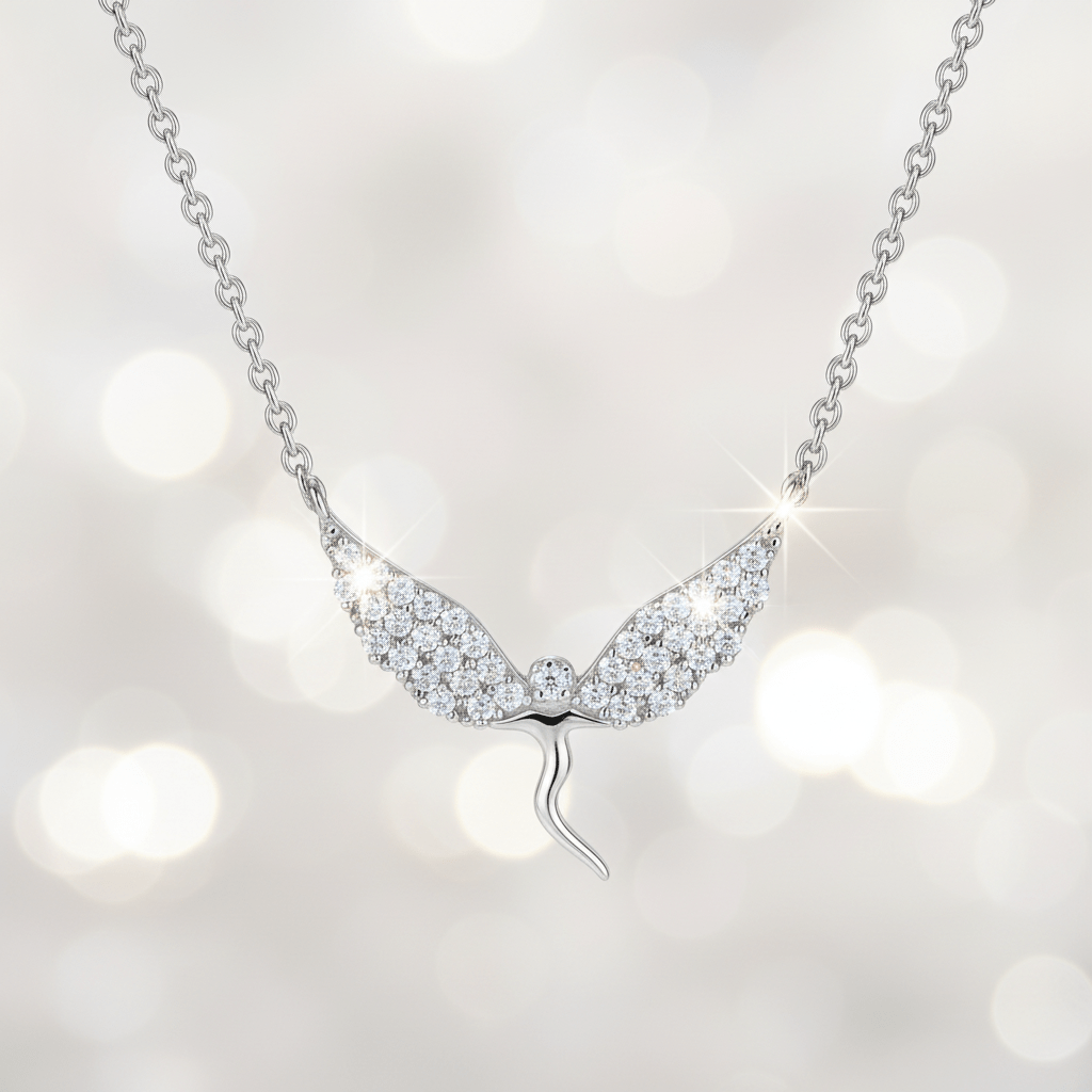 Anhänger mit Kette 925 Sterling Silber rhodiniert Elfe - Avrum