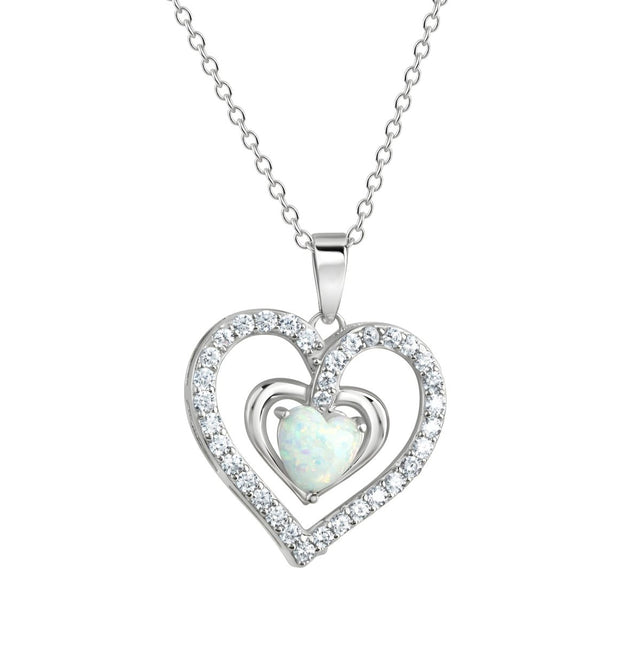 Anhänger mit Kette 925 Sterling Silber rhodiniert Herz - Avrum