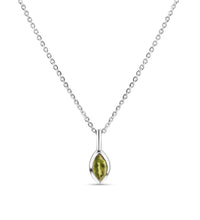Anhänger mit Kette 925 Sterling Silber rhodiniert Peridot - Avrum