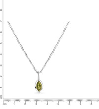 Anhänger mit Kette 925 Sterling Silber rhodiniert Peridot - Avrum