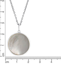 Anhänger mit Kette 925 Sterling Silber rhodiniert Perlmutt - Avrum