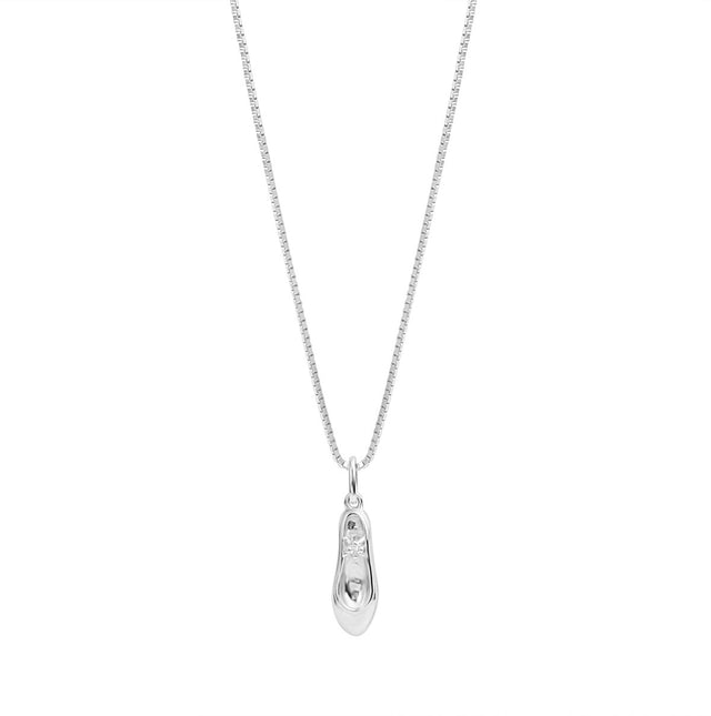 Anhänger mit Kette 925 Sterling Silber rhodiniert Schuh Zirkonia - Avrum