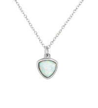 Anhänger mit Kette 925 Sterling Silber rhodiniert synth. Opal - Avrum