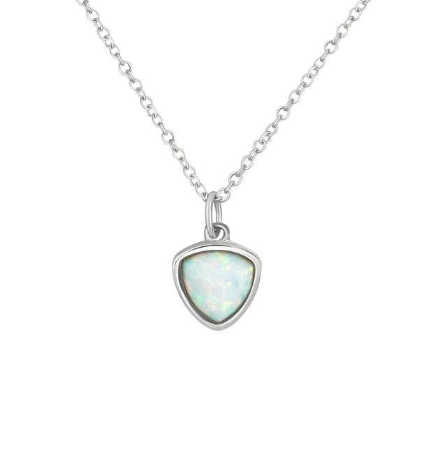 Anhänger mit Kette 925 Sterling Silber rhodiniert synth. Opal - Avrum