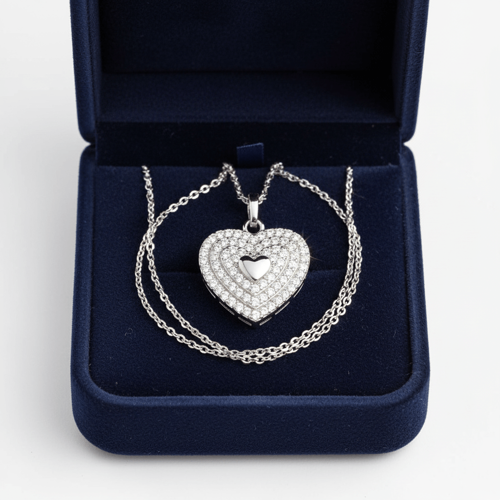 Anhänger mit Kette 925 - Sterling Silber rhodiniert Zirkonia Keine - Avrum