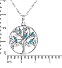 Anhänger mit Kette 925 - Sterling Silber rhodiniert Zirkonia Lebensbaum - Avrum