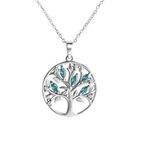 Anhänger mit Kette 925 - Sterling Silber rhodiniert Zirkonia Lebensbaum - Avrum