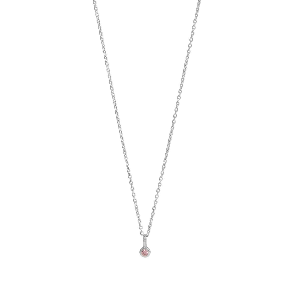 Anhänger mit Kette 925 Sterling Silber rhodiniert Zirkonia pink - Avrum