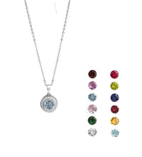 Anhänger mit Kette 925 Sterling Silber rhodiniert Zirkonia und Wechselsteine - Avrum