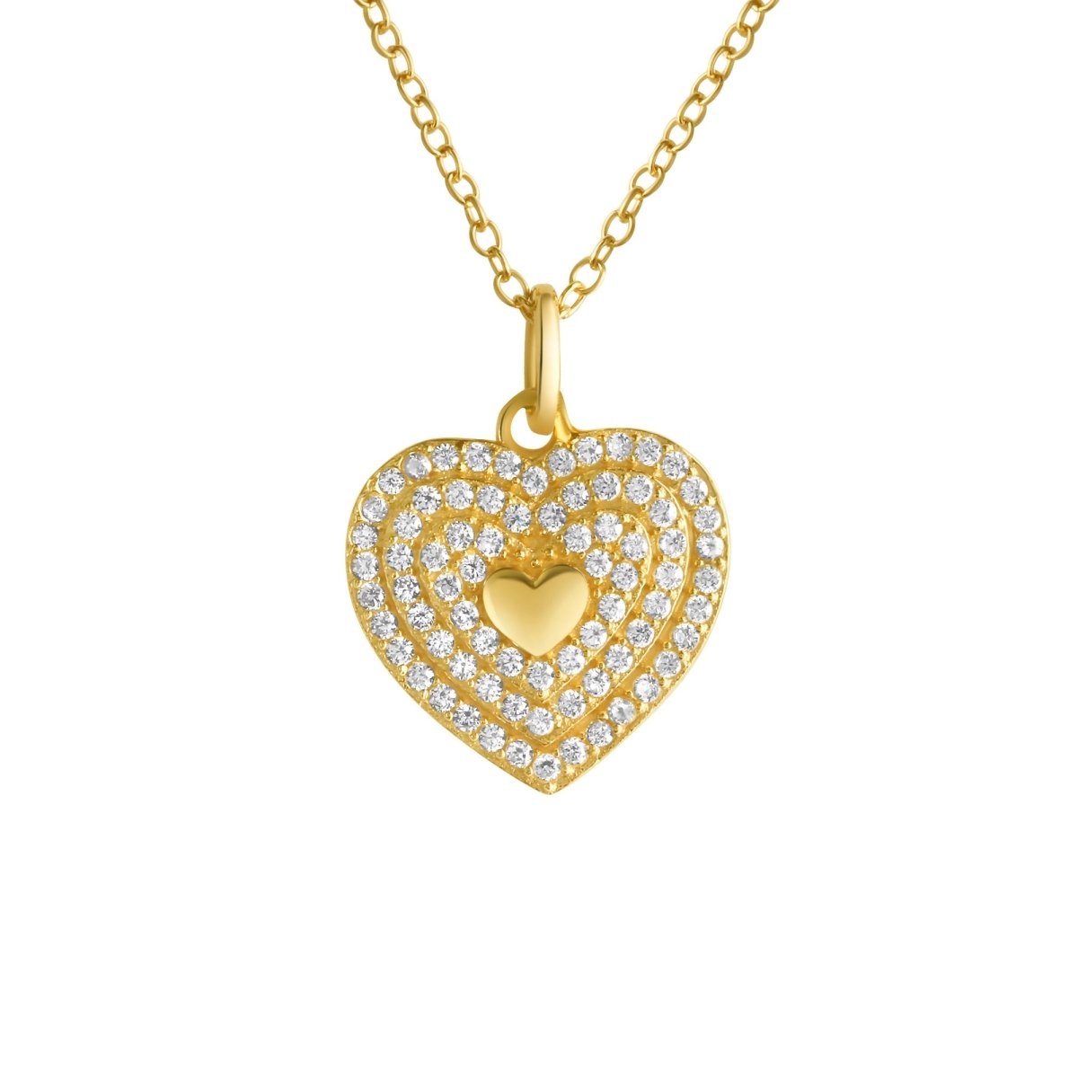 Anhänger mit Kette 925 - Sterling Silber rhodiniert Zirkonia - Avrum