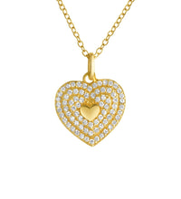 Anhänger mit Kette 925 - Sterling Silber rhodiniert Zirkonia - Avrum