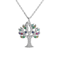 Anhänger mit Kette 925 - Sterling Silber rhodiniert Zirkonia - Avrum