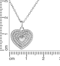 Anhänger mit Kette 925 - Sterling Silber rhodiniert Zirkonia - Avrum