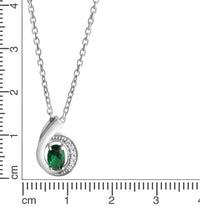 Anhänger mit Kette 925 - Sterling Silber rhodiniert Zirkonia - Avrum