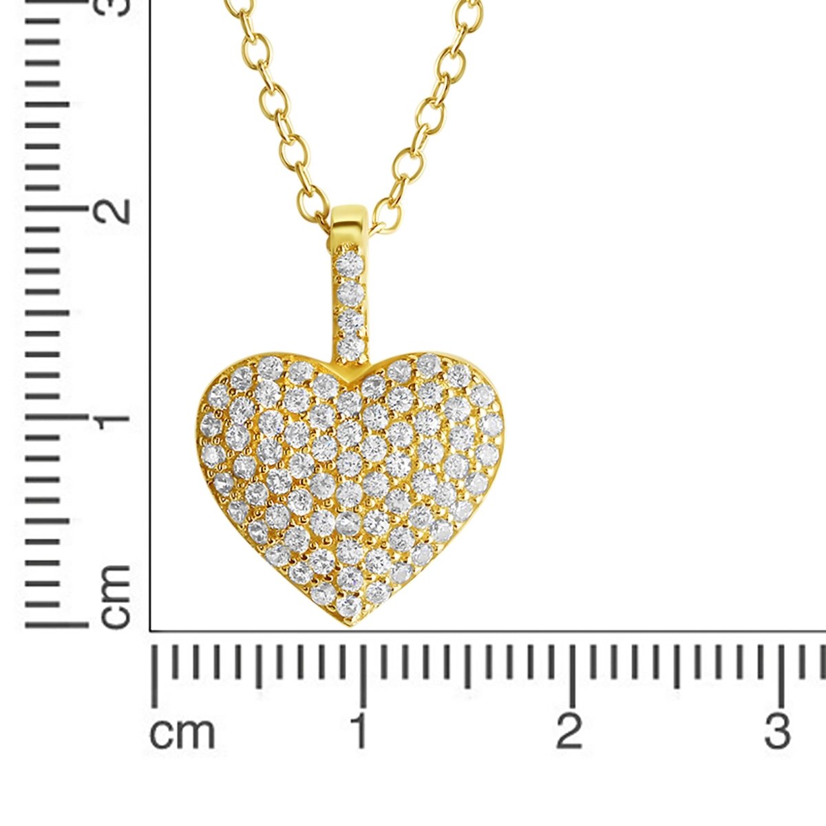 Anhänger mit Kette 925 - Sterling Silber rhodiniert Zirkonia - Avrum