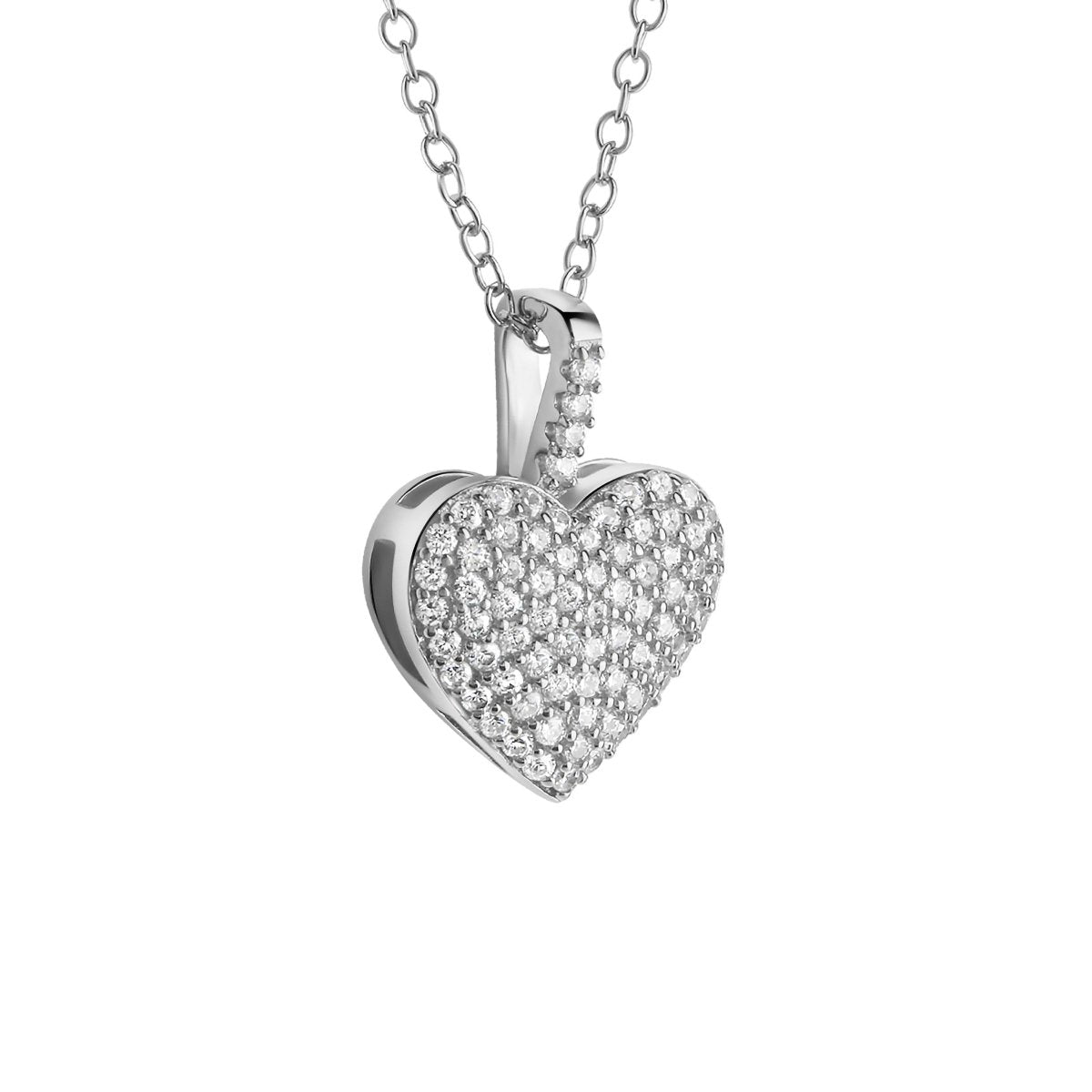 Anhänger mit Kette 925 - Sterling Silber rhodiniert Zirkonia - Avrum