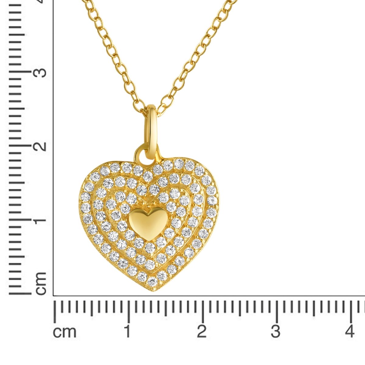 Anhänger mit Kette 925 - Sterling Silber rhodiniert Zirkonia - Avrum