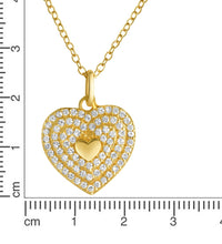 Anhänger mit Kette 925 - Sterling Silber rhodiniert Zirkonia - Avrum