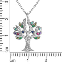 Anhänger mit Kette 925 - Sterling Silber rhodiniert Zirkonia - Avrum