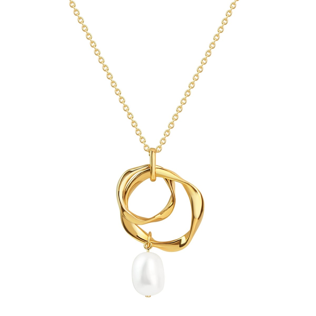 Anhänger mit Kette 925 Sterling Silber vergoldet Süßwasserperle - Avrum