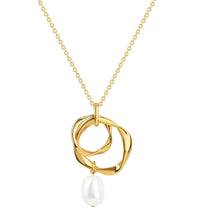 Anhänger mit Kette 925 Sterling Silber vergoldet Süßwasserperle - Avrum