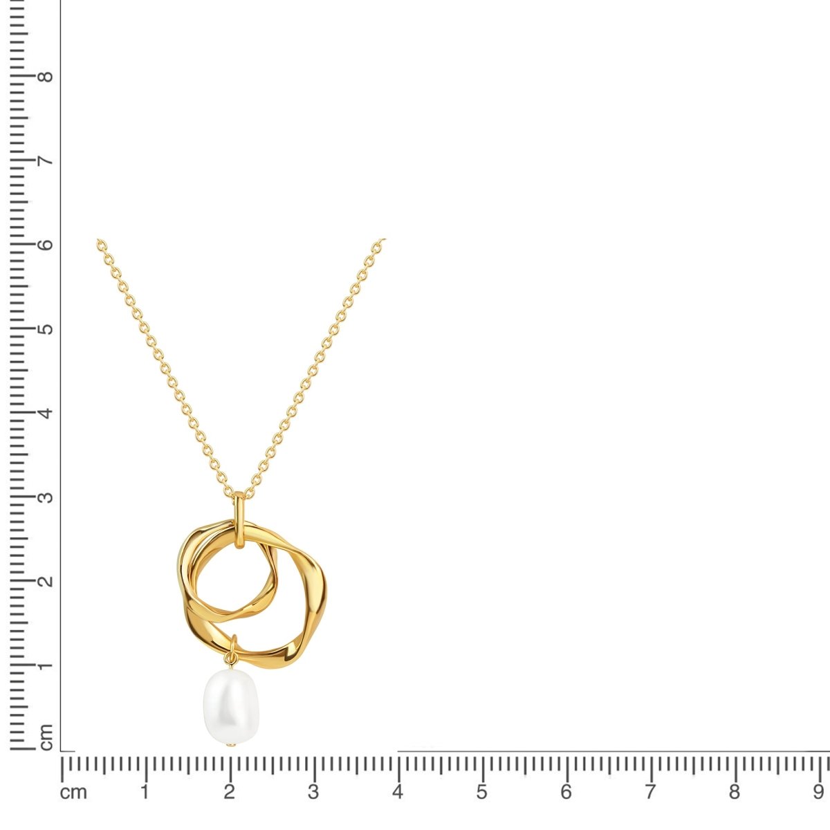 Anhänger mit Kette 925 Sterling Silber vergoldet Süßwasserperle - Avrum