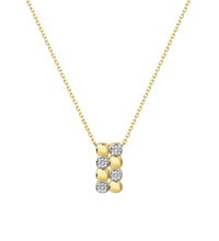 Anhänger mit Kette 925 Sterling Silber vergoldet und rhodiniert Zirkonia - Avrum