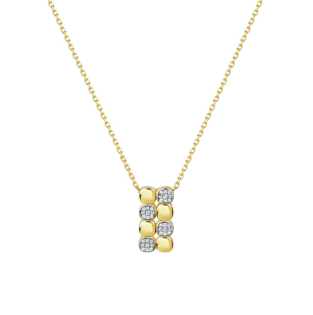 Anhänger mit Kette 925 Sterling Silber vergoldet und rhodiniert Zirkonia - Avrum