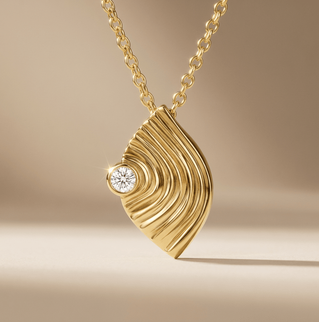 Anhänger mit Kette 925 Sterling Silber vergoldet Zirkonia - Avrum