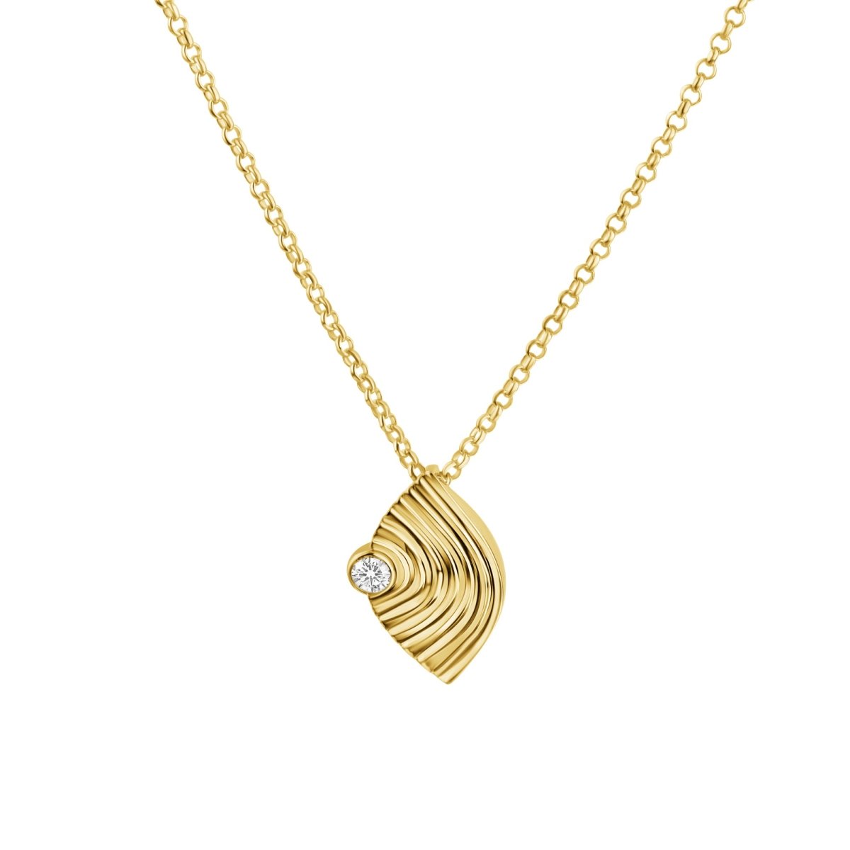 Anhänger mit Kette 925 Sterling Silber vergoldet Zirkonia - Avrum