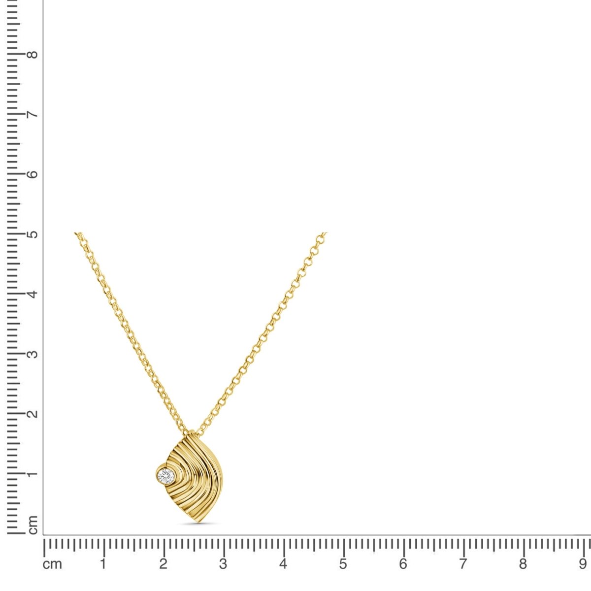 Anhänger mit Kette 925 Sterling Silber vergoldet Zirkonia - Avrum