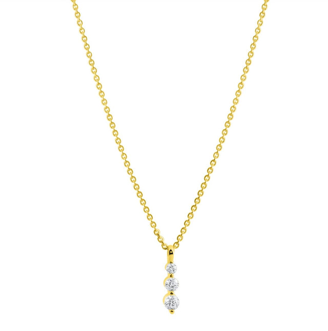 Anhänger mit Kette Gelbgold glanz Zirkonia - Avrum