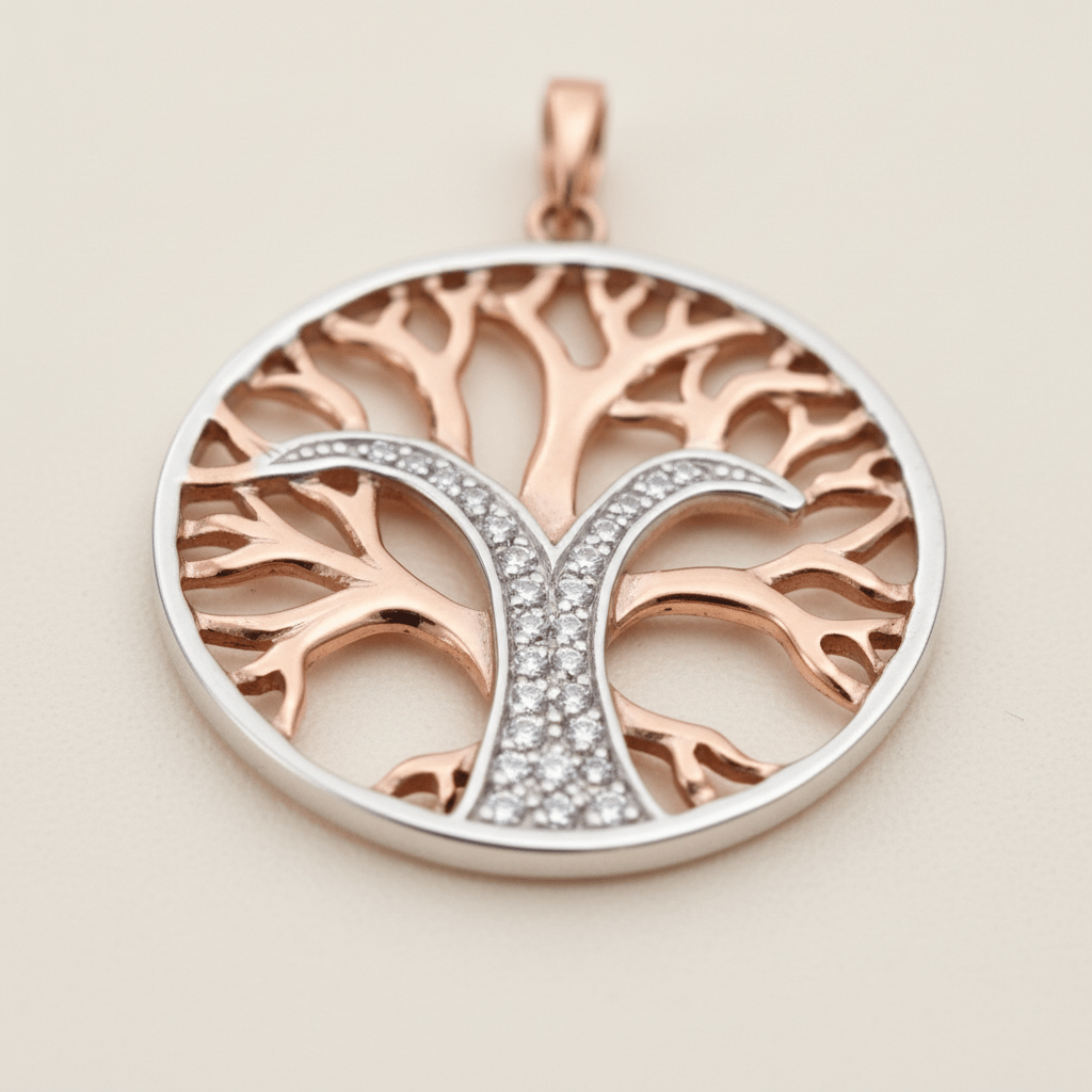Anhänger Silber 925 zweifarbig Lebensbaum - Avrum