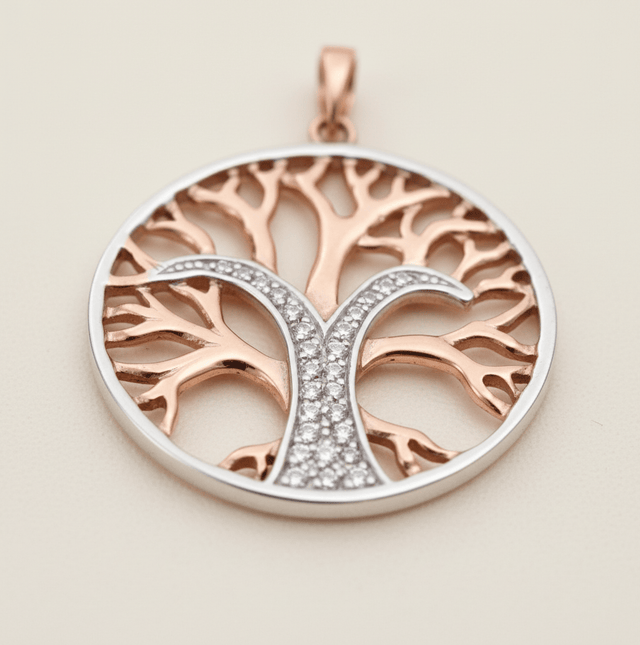 Anhänger Silber 925 zweifarbig Lebensbaum - Avrum
