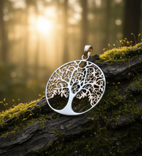 Anhänger Silber 925 zweifarbig Lebensbaum weiß - Avrum
