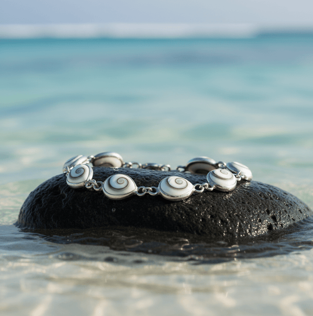 Armband 925 Silber mit Muschel weiß - Avrum