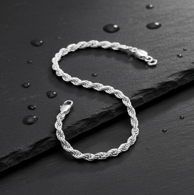 Armband 925 Sterling Silber Kordel 19 cm 19 cm - Avrum