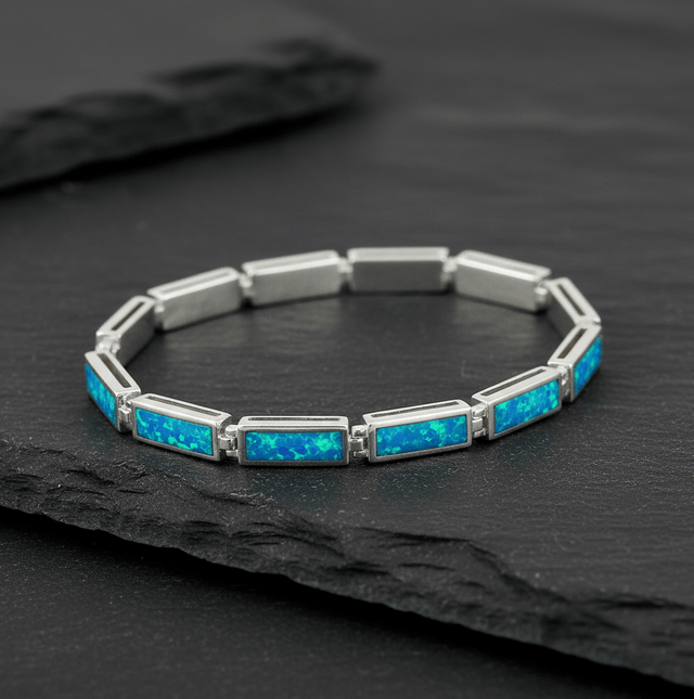 Armband 925 Sterling Silber Opal 20 cm - Avrum