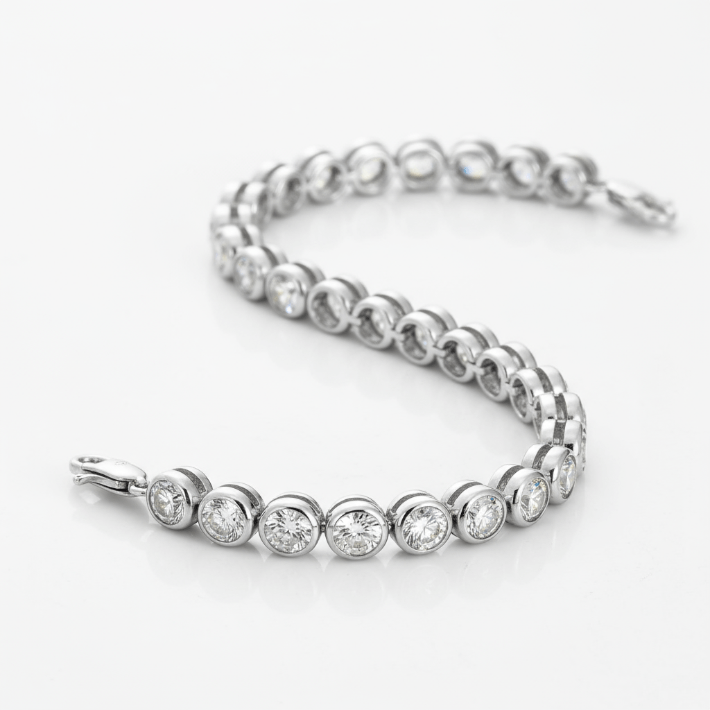 Armband Silber 925 rhodiniert 34x Zirkonia 19 cm - Avrum