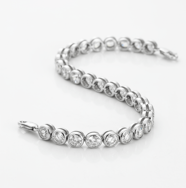 Armband Silber 925 rhodiniert 34x Zirkonia 19 cm - Avrum