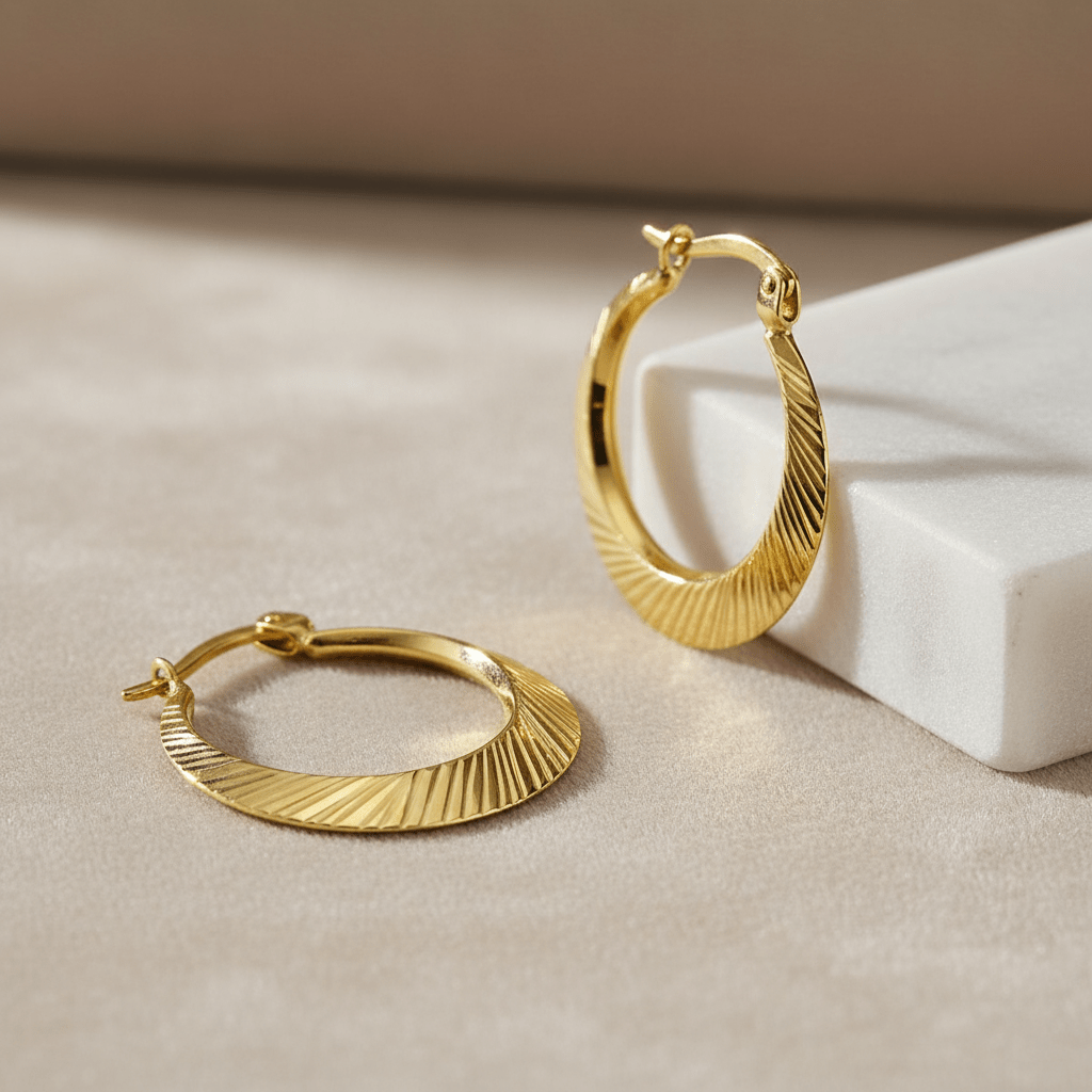 Creolen 333 Gold diamantiert 20mm - Avrum