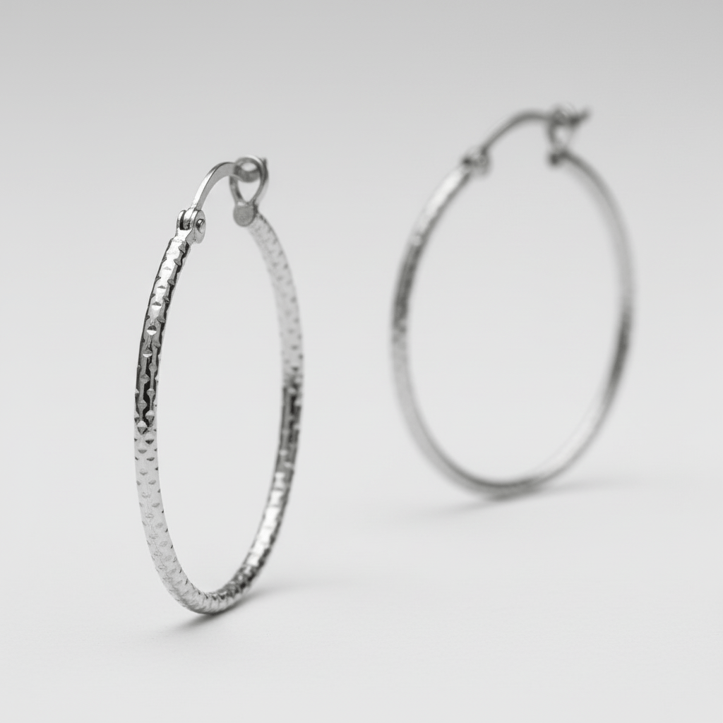 Creolen 925 Silber 3,0cm Rhodiniert - Avrum