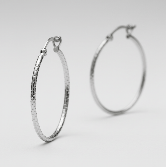 Creolen 925 Silber 3,0cm Rhodiniert - Avrum