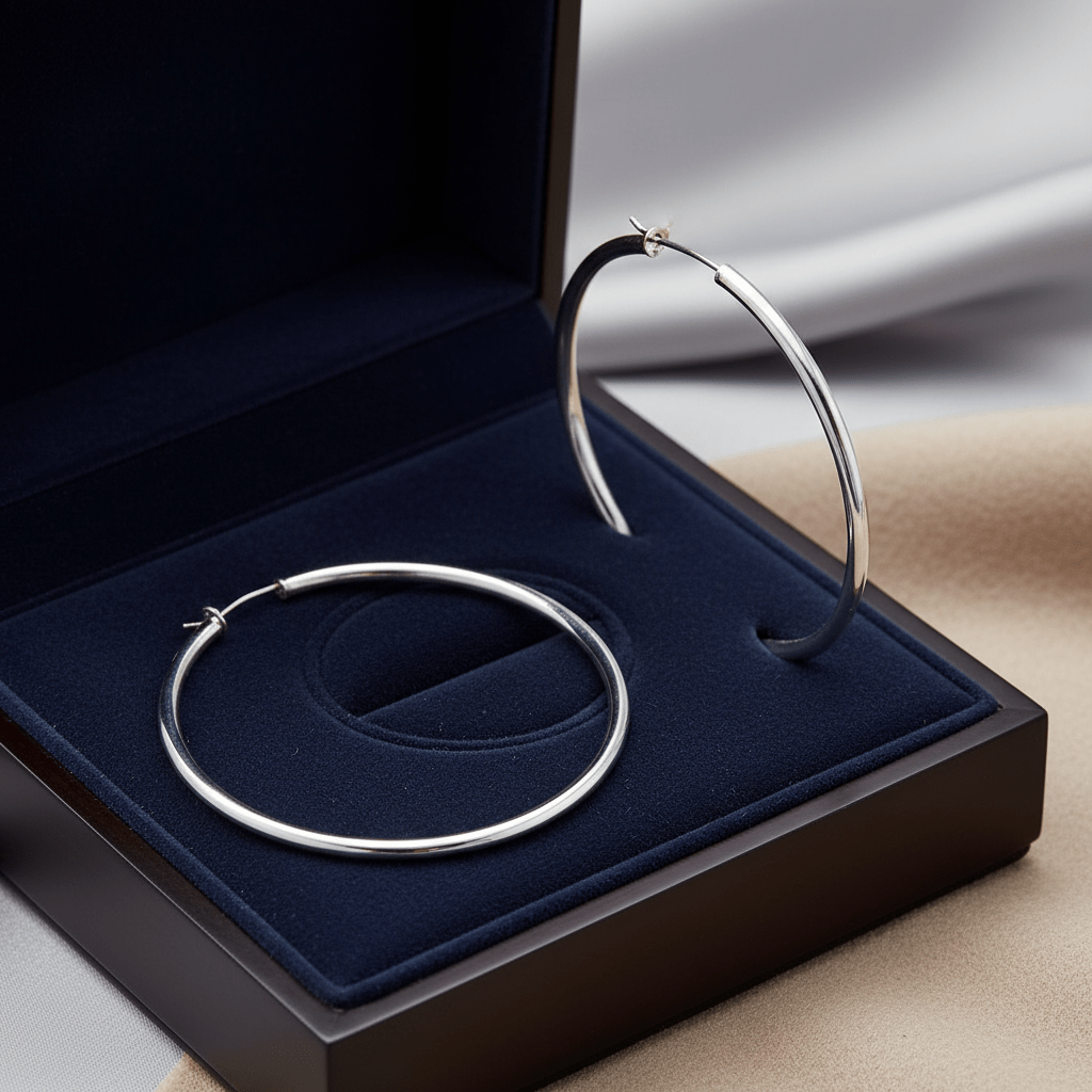 Creolen 925 Silber 4,0cm Rhodiniert - Avrum