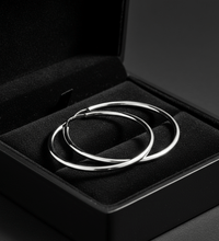 Creolen 925 Sterling Silber 60mm Rhodiniert - Avrum