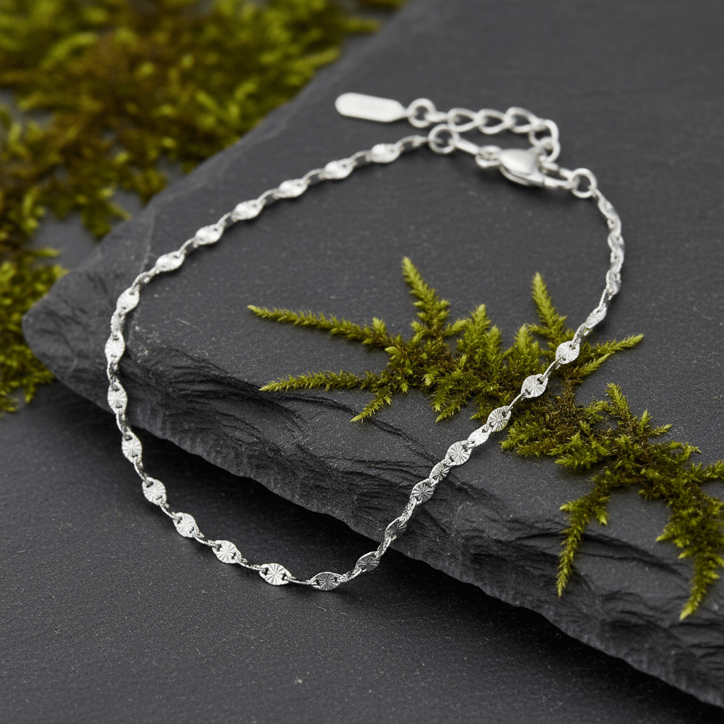 Fußkettchen 925 Sterling Silber weiss diamantiert - Avrum