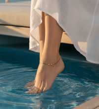 Fusskette 925 Sterling Silber vergoldet Stäbchen gelb - Avrum